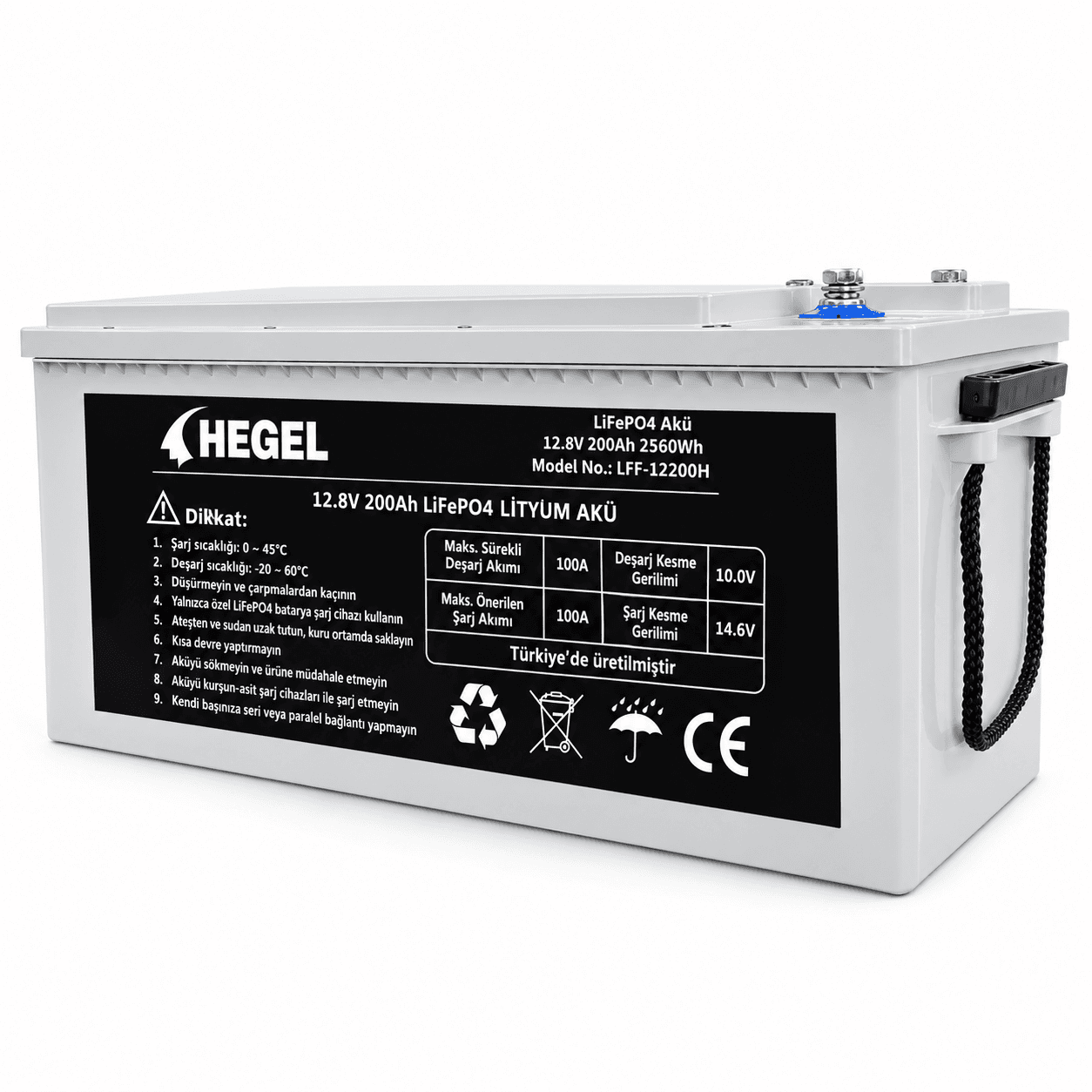 HEGEL LiFePO4 Lityum Akü 12.8V 200Ah